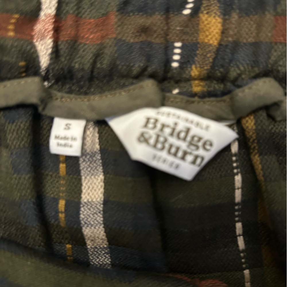Bridge & Burn Sustainable High-Waist Olive Green Plaid Button-Front Midi Skirt - Picture 2 of 6